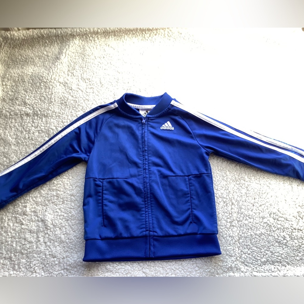 Adidas Logo Blue Zip Sweater 3T